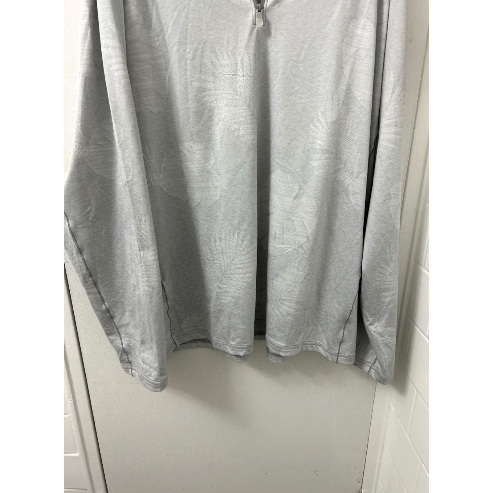 Tommy Bahama VINTAGE? No — Tommy Bahama Island Zone 1/4 Zip Mens XL Gray Floral Pullover Sweatshirt L/S Size US XL / EU 56 / 4 - 3 Thumbnail