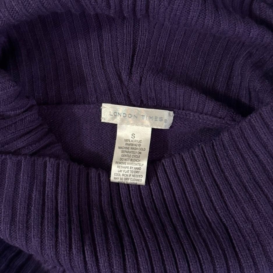 Other London Times Purple Cowl Neck Sweater Dress SM Knee Length Size S / US 4 / IT 40 - 2 Thumbnail