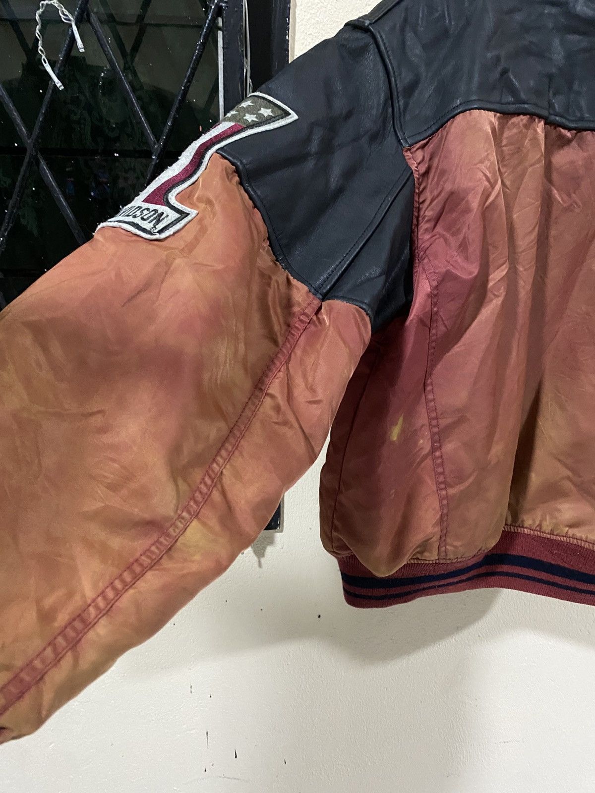 Harley Davidson Harley Davidson 90s Sunfaded Bombers Leather Trim Size US L / EU 52-54 / 3 - 11 Thumbnail