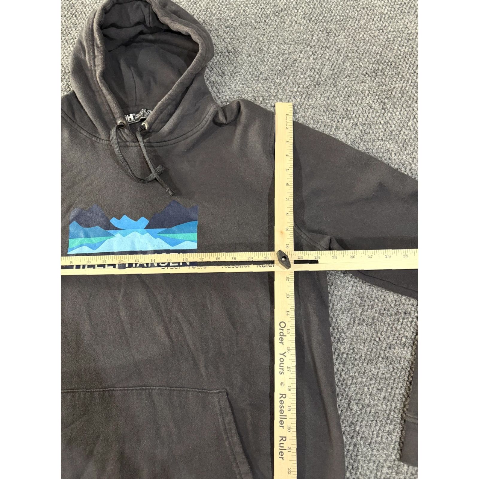 Helly Hansen Helly Hansen Hoodie Mens 2XL Gray Mountain Graphic Pullover Sweatshirt Fleece Hoodie Pocket Graphic Print Size US XXL / EU 58 / 5 - 3 Thumbnail