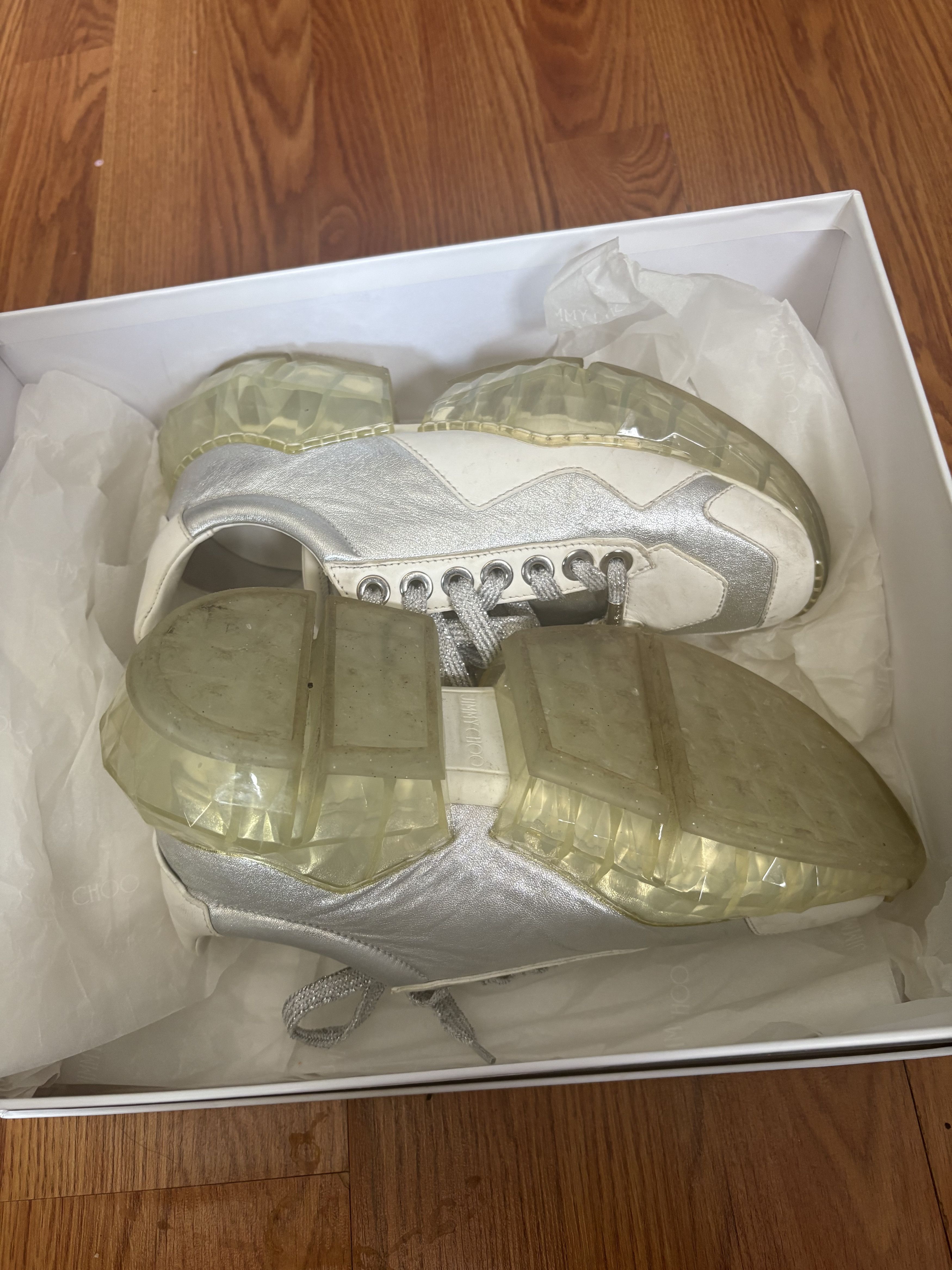 Jimmy Choo Jimmy Choo silver sneakers Size US 7.5 / IT 37.5 - 6 Thumbnail