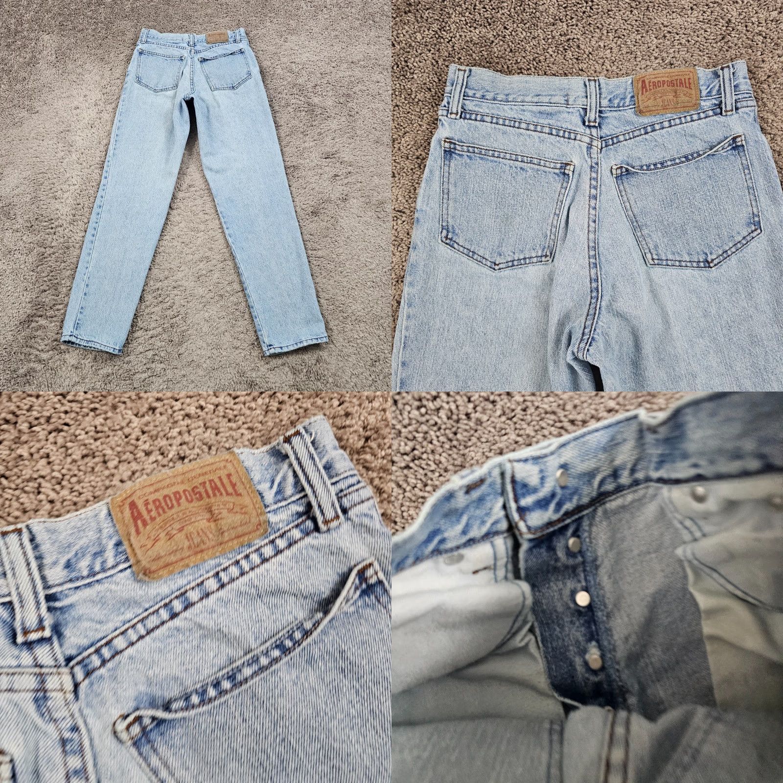 Vintage VINTAGE Aéropostale Jeans Women 4 High Rise Light Wash Denim 90s Made in USA 26x30 Size 26" / US 2 / IT 38 - 8 Thumbnail