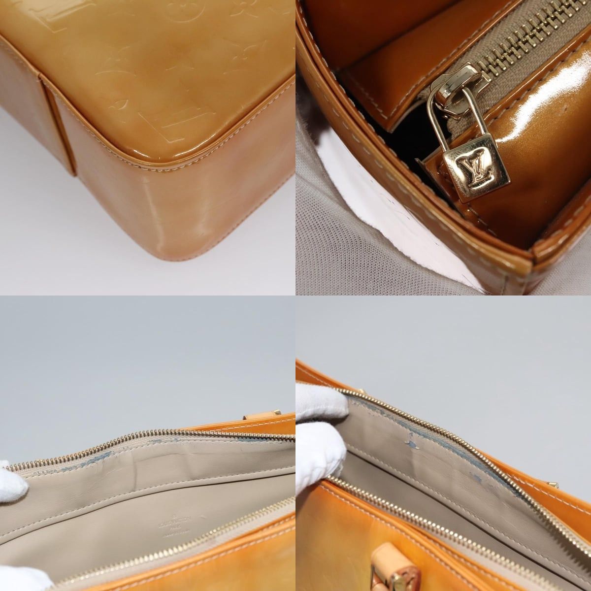 Louis Vuitton LOUIS VUITTON Monogram Vernis Columbus Tote Bag Beige M91023 Size ONE SIZE - 11 Thumbnail
