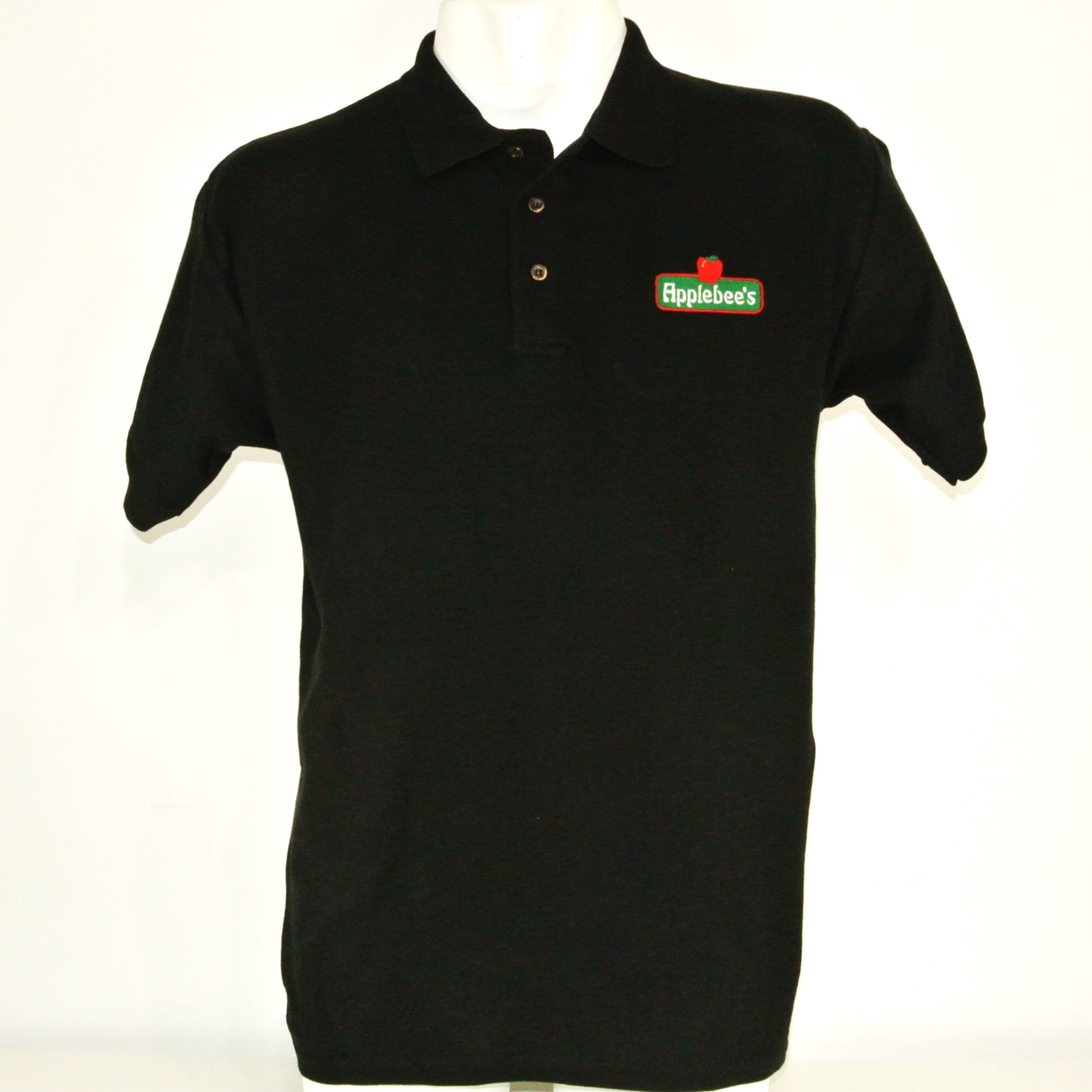 Mando APPLEBEE'S Vintage Employee Uniform Black Polo Shirt Grailed