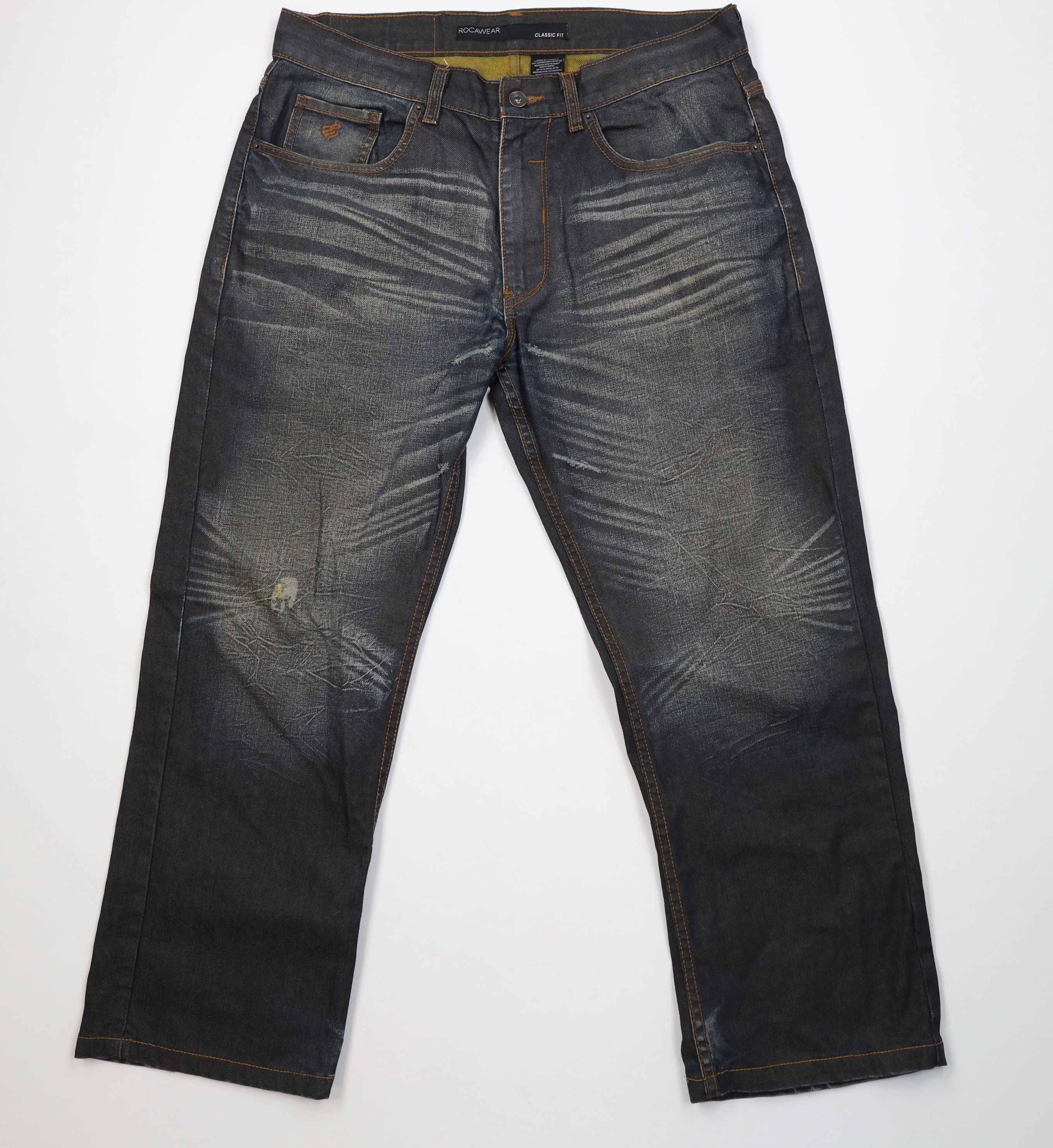 Rocawear Vintage Y2K Rocawear Baggy Wide Leg Denim Jeans Indigo Size US 34 / EU 50 - 1 Thumbnail
