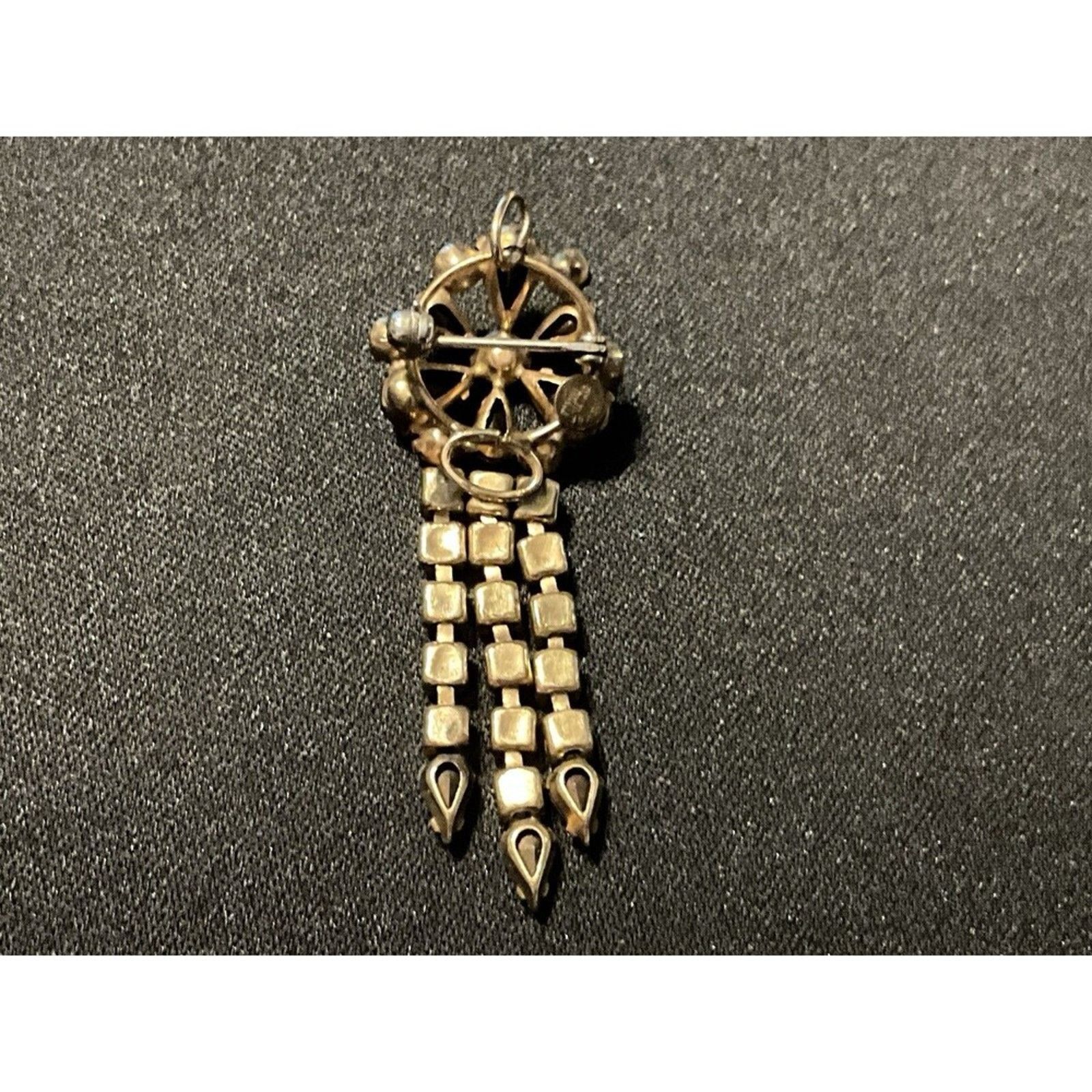 Other Phyllis Rhinestone Brooch/Pendant 1/20 12k GF Articulated Size ONE SIZE - 5 Thumbnail