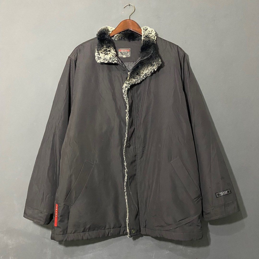 Prada Prada jacket black with fur Size US L / EU 52-54 / 3 - 1 Thumbnail