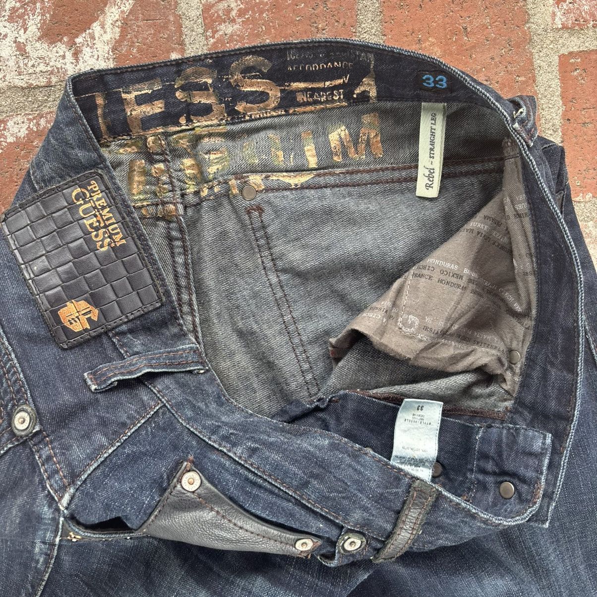 Guess Y2K Studded Premium Guess Rebel Jeans Size US 33 - 4 Thumbnail