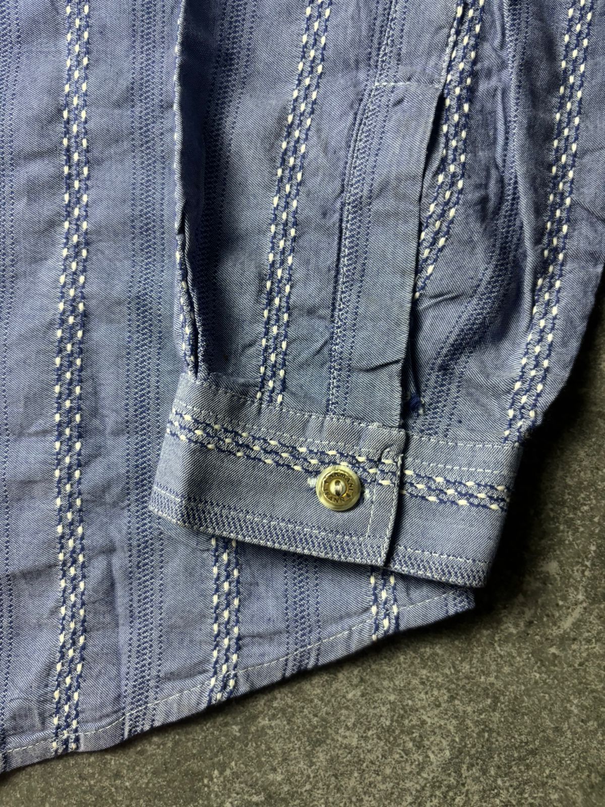 Giorgio Armani 1990s Armani Jeans Rayon Stripe Shirt Size US L / EU 52-54 / 3 - 8 Thumbnail