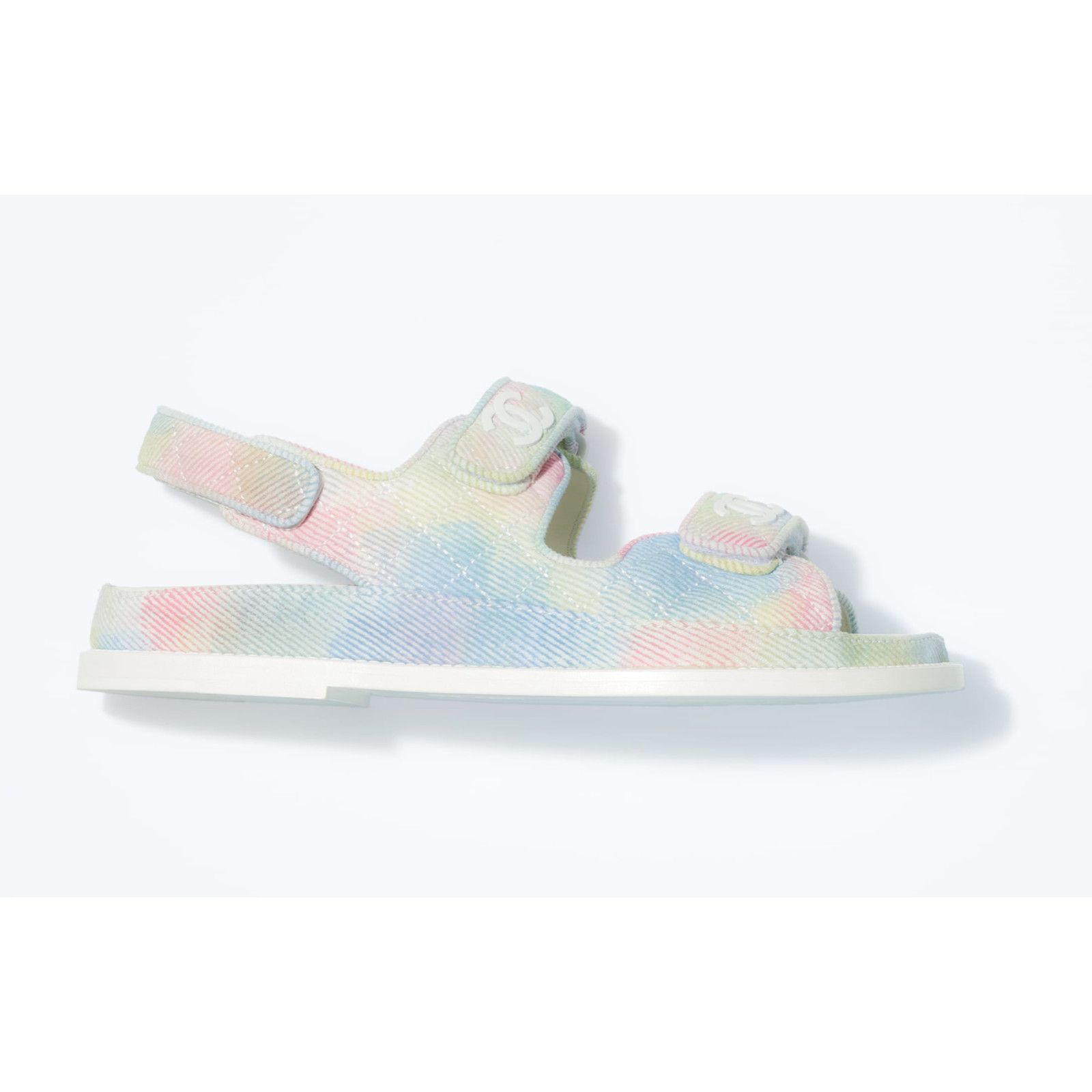 Chanel Chanel 22C Green Pink Blue White CC Logo Mule Slide Size US 5.5 / IT 35.5 - 3 Thumbnail