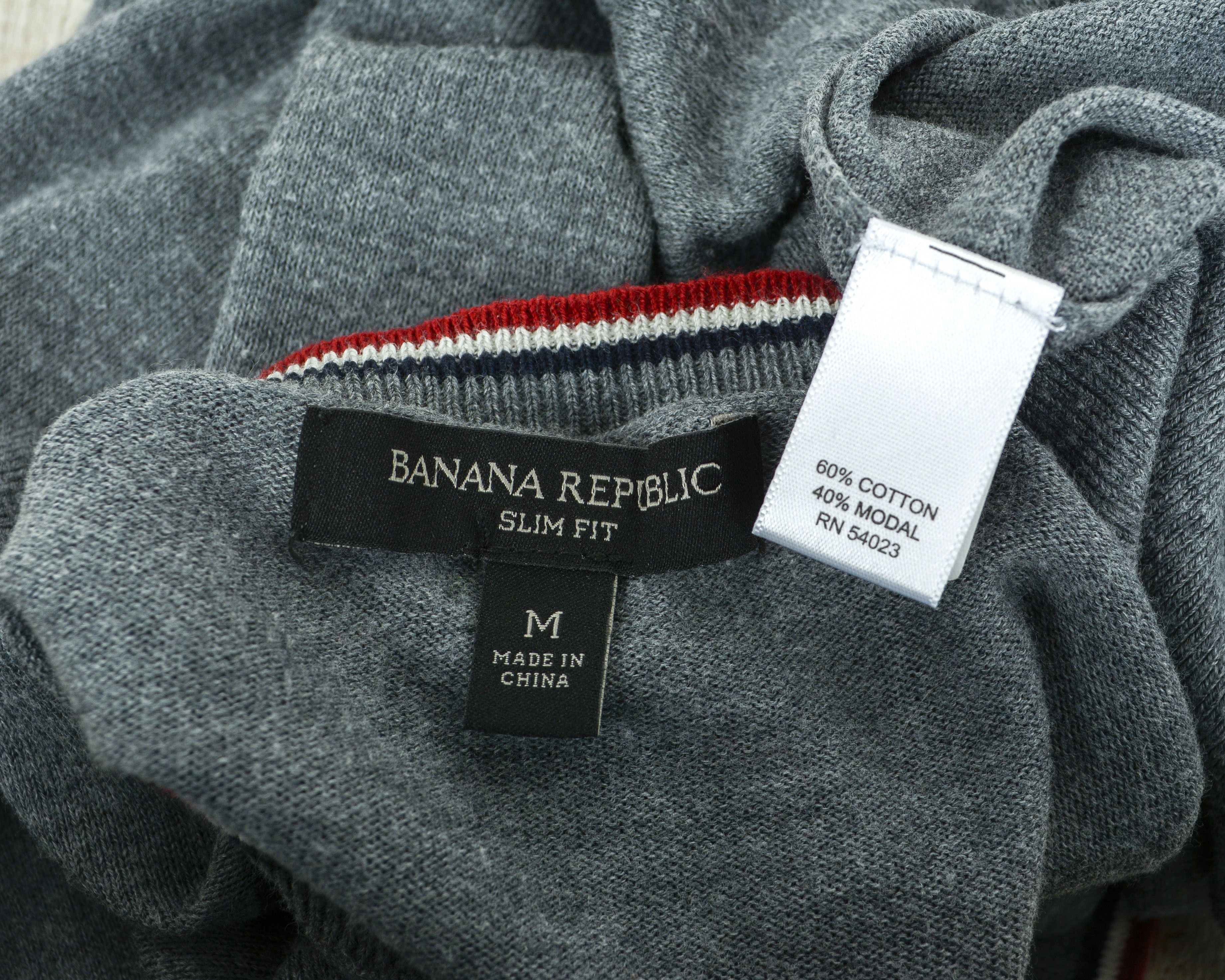 Banana Republic Slim Fit Knit M Sweater Grey Jumper Pullover Size US M / EU 48-50 / 2 - 2 Thumbnail