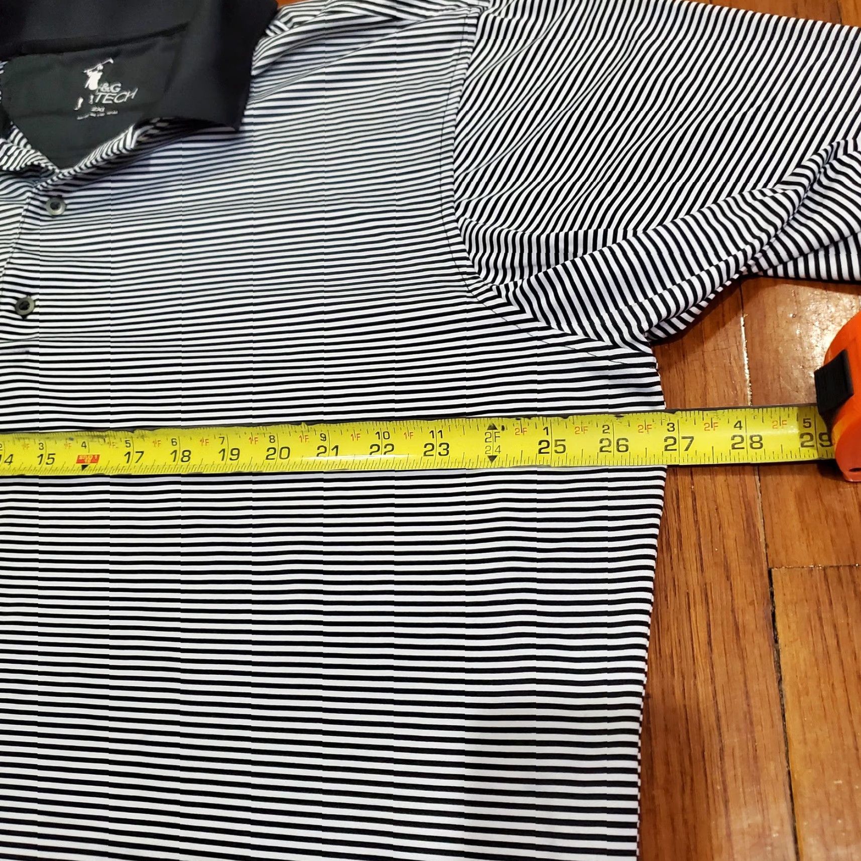 Vintage F&G Tech Polo Shirt Mens 2XL Black White Striped Golf Performance Stretch Shirt Mens 2XL Black White Striped Golf Performance Stretch Size US XXL / EU 58 / 5 - 4 Thumbnail