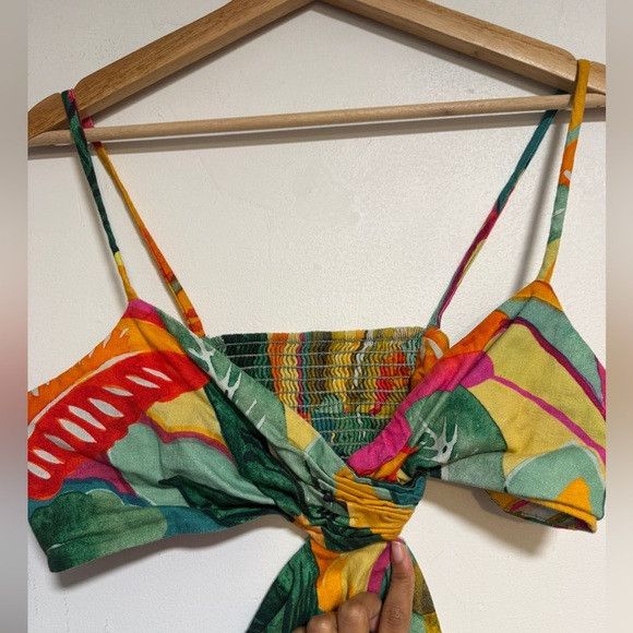 Zara ZARA Tropical Cutout Midi Dress – Size L Size L / US 10 / IT 46 - 5 Thumbnail
