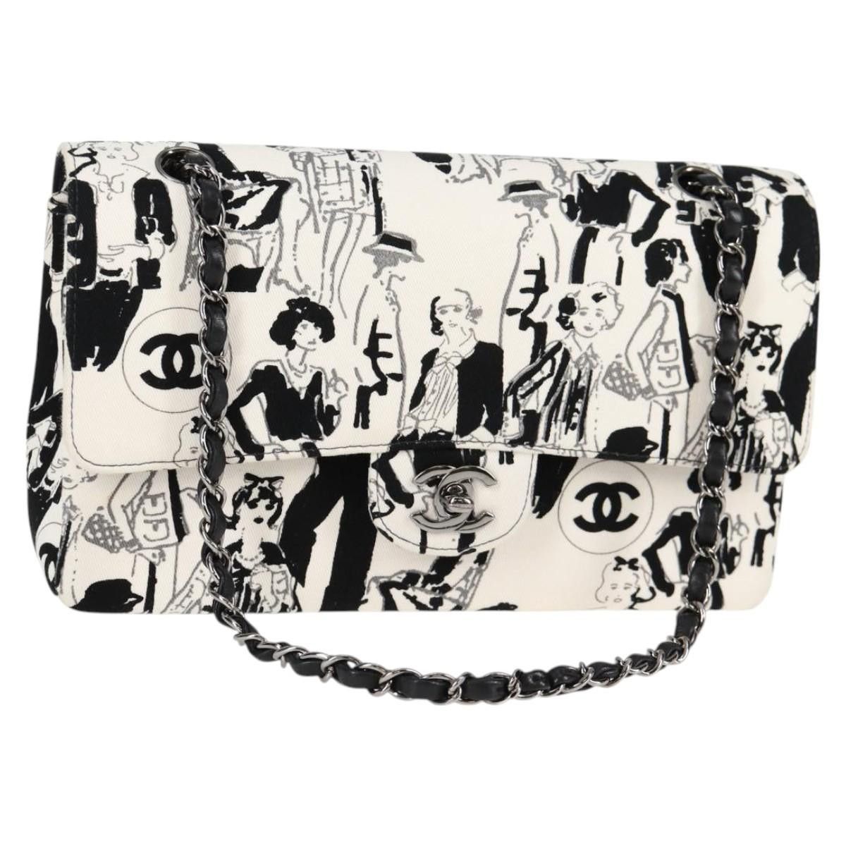 Chanel CHANEL Chain Shoulder Bag Canvas White Silver CC Size ONE SIZE - 1 Thumbnail