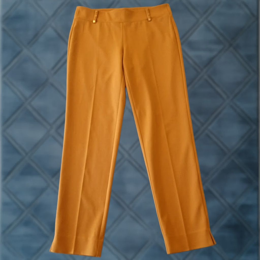 Vintage NYCC Ankle Pants Womens Gold Pull On Stretch Mid Rise 32x28.5 Size 6 Size 28" / US 6 / IT 42 - 1 Thumbnail