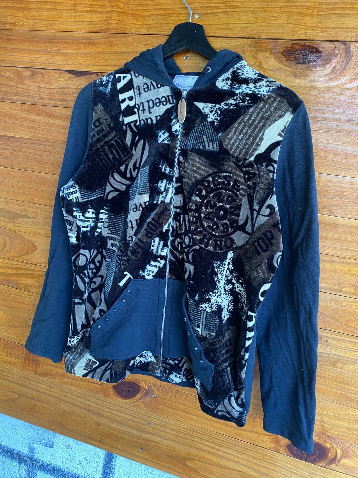 Designer Vintage Miria Bassoli Made in Italy Hooded Jacket – Artistic Size M / US 6-8 / IT 42-44 - 4 Thumbnail