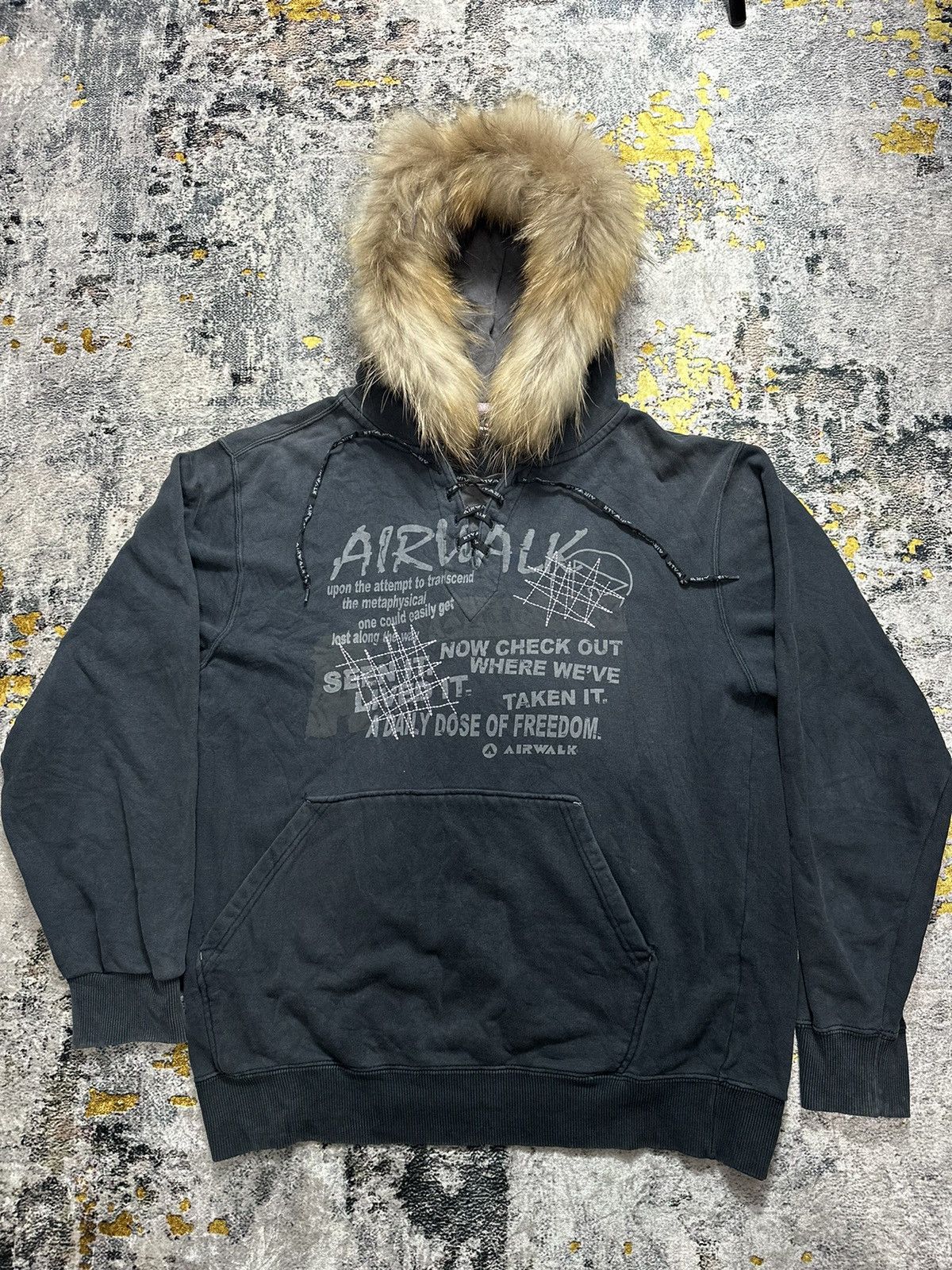 Beauty Beast CRAZY FADED FUR HOODIE AIRWALK POEM IFSIXWASNINE PUNK STYLE Size US L / EU 52-54 / 3 - 1 Thumbnail
