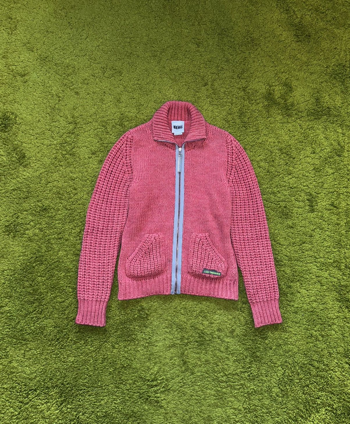 Designer Luis Trenker alpaca wool blend pink zip sweater Size S / US 4 / IT 40 - 1 Thumbnail