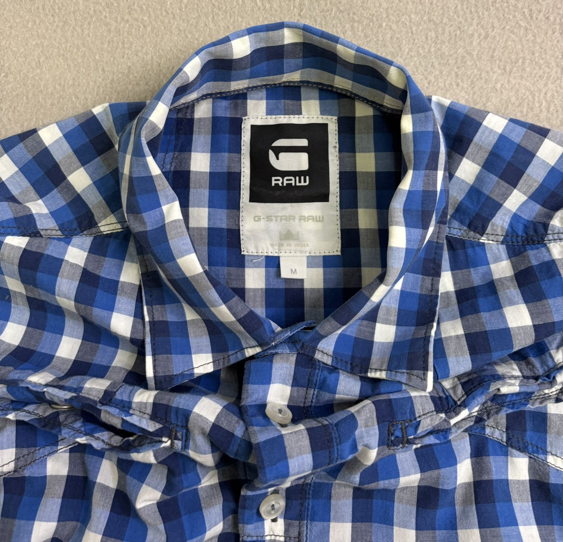 G-Star G Star Raw Shirt Medium blue white check Size US M / EU 48-50 / 2 - 13 Thumbnail