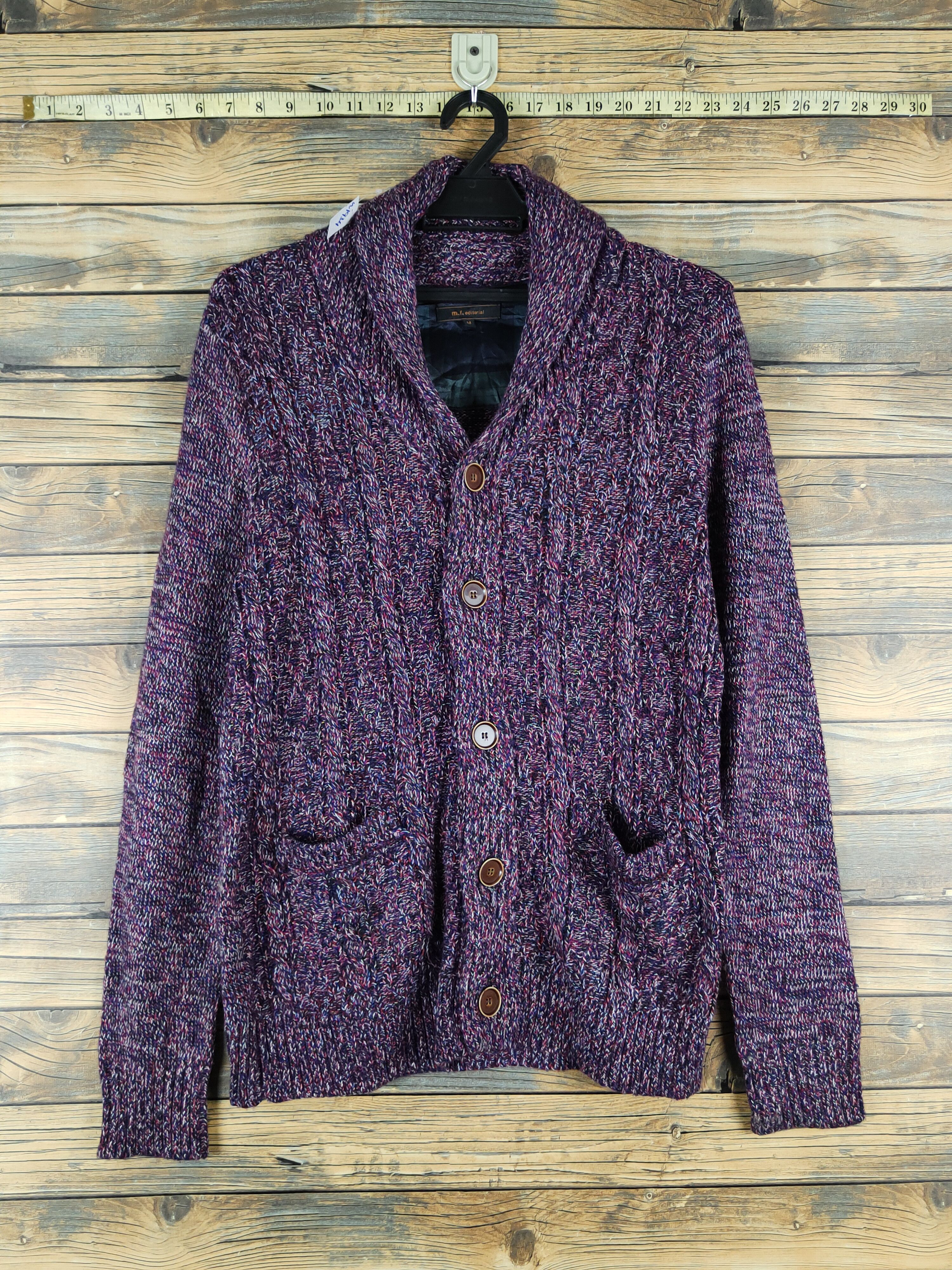 M.f.editorial Purple Knitwear Cardigan #W1934