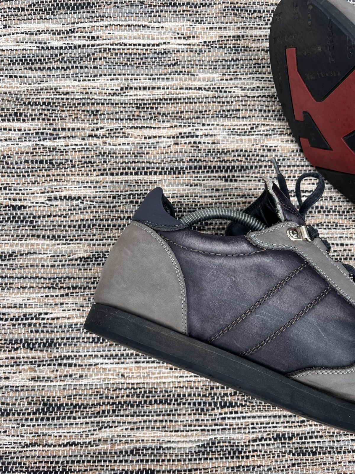 Kiton Rare Kiton Grey Leather Low Top Sneakers Luxury Avantgarde Size US 8 / EU 41 - 9 Thumbnail