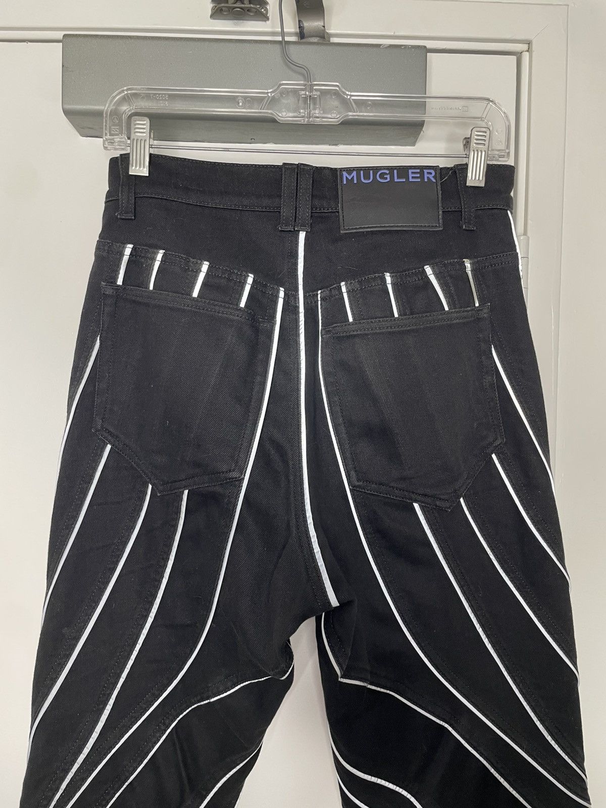 Mugler Mugler Reflective Spiral Black Denim Jeans Size US 32 / EU 48 - 6 Thumbnail