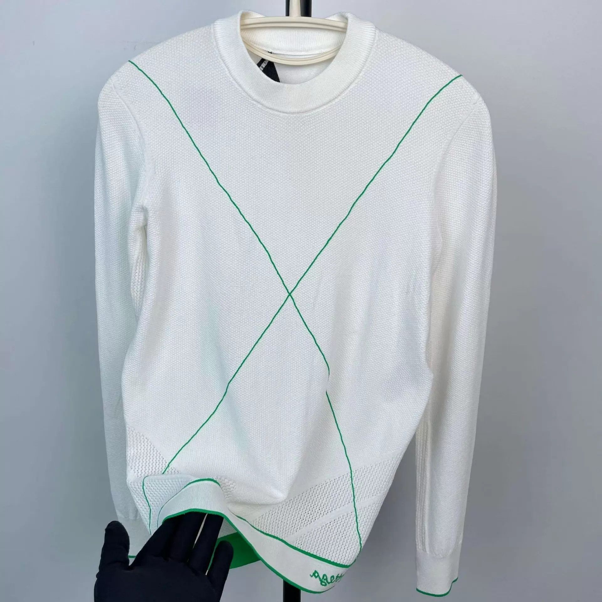 Bottega Veneta BV 95 New knit pullover white green Size US S / EU 44-46 / 1 - 8 Thumbnail