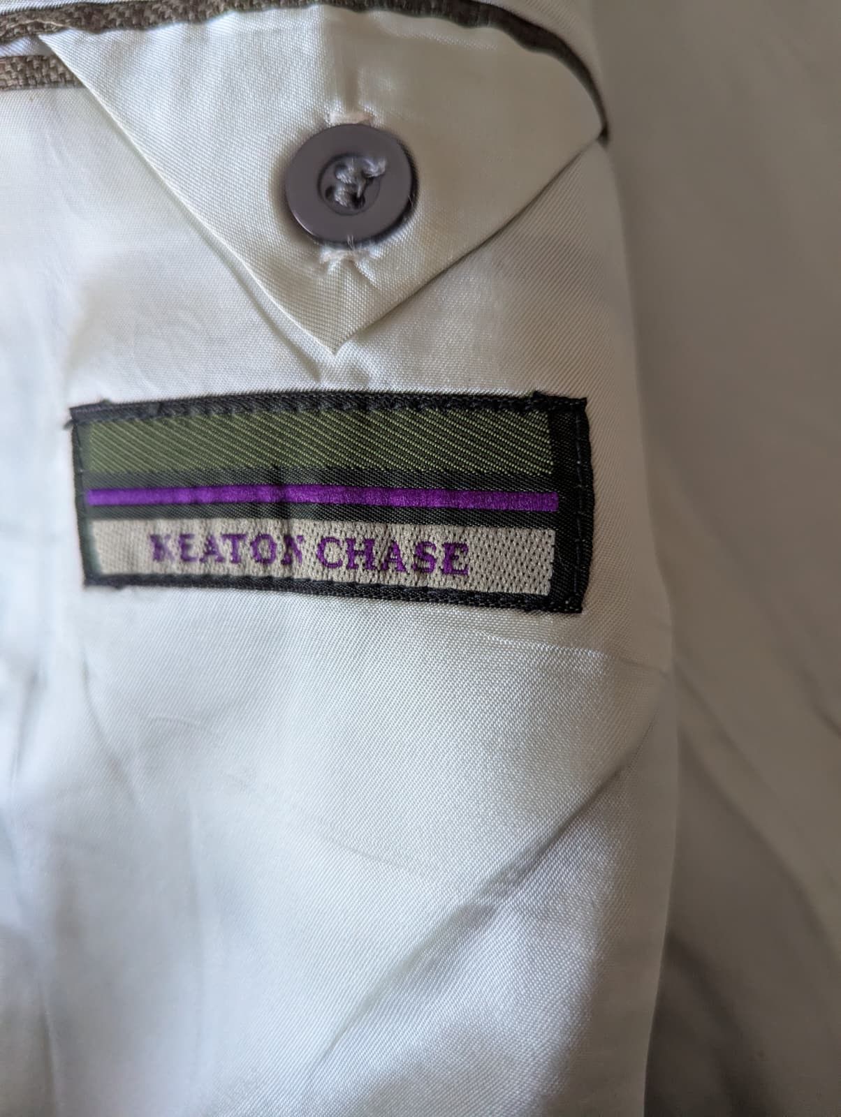 Other Vintage dark green Linen Jacket by Keaton Chase Size 44L - 3 Thumbnail