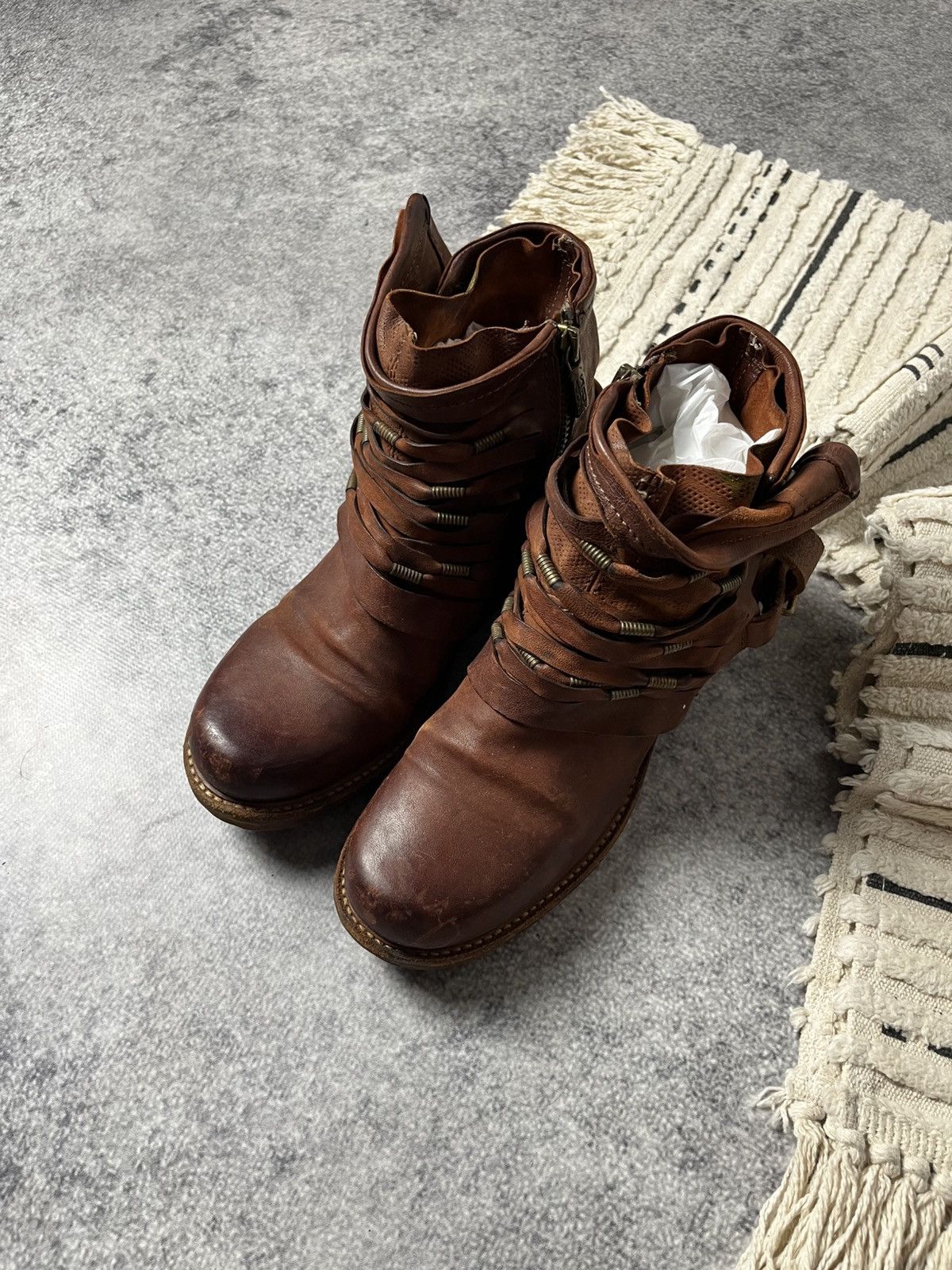 A.S.98 🔥A.S.98 AIRSTEP ANKLE STRAPS LEATHER 90'S BOOTS GUIDI VIBE Size US 6.5 / IT 36.5 - 8 Thumbnail
