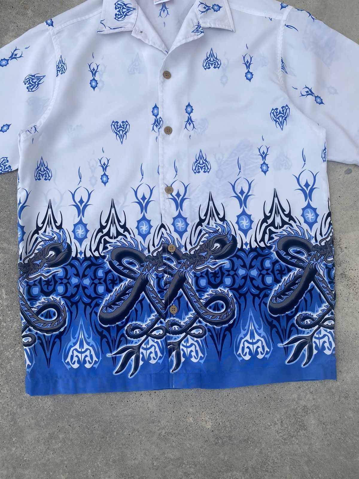 Sideout Vintage Sideout Flames Dragon Jnco Styled Button Up Shirt Size US M / EU 48-50 / 2 - 2 Thumbnail