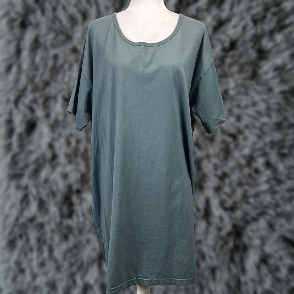 CO Hillfolk co Tshirt Dress Hand Dyed One Size Womens Green Minimalist Lagenlook Size ONE SIZE - 1 Thumbnail