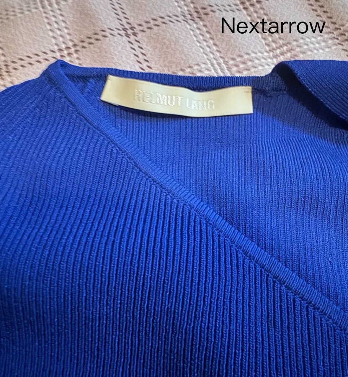 Helmut Lang Helmut Lang Klein Blue Cross Shoulder Knitted Shirt Size S / US 4 / IT 40 - 2 Thumbnail