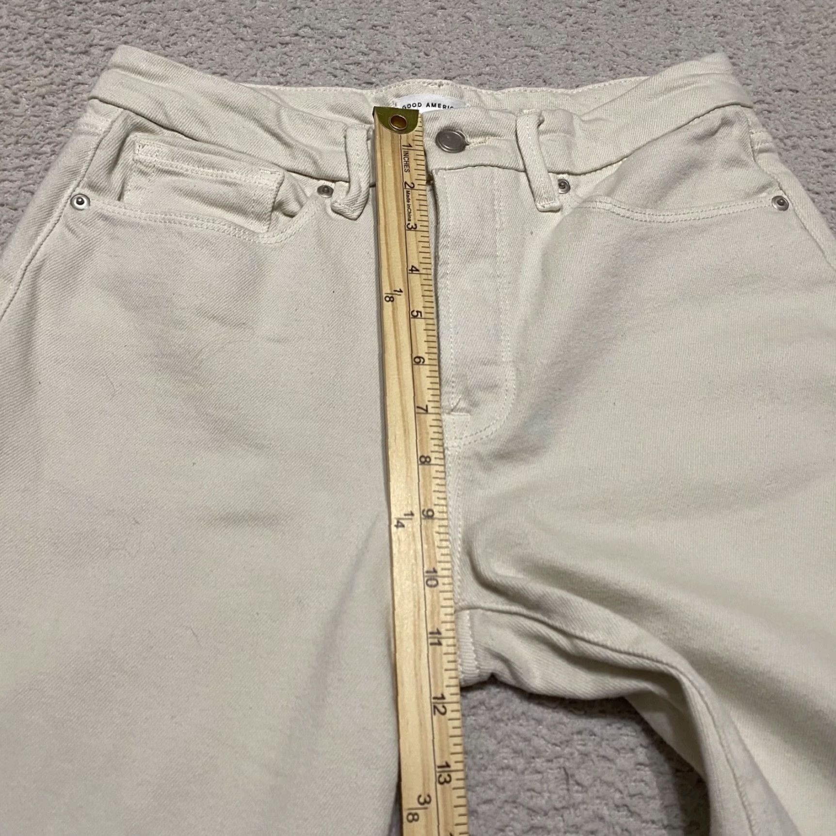 Good American Good American Jeans Womens Skinny Mid Rise Light Wash Ivory Denim 8 Size 25" / US 0 / IT 36 - 4 Thumbnail