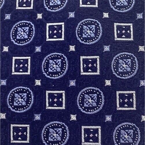 The Men's Store THE MENS STORE BLOOMINGDALES Blue Geometric Hand Made Silk T Size ONE SIZE - 5 Thumbnail