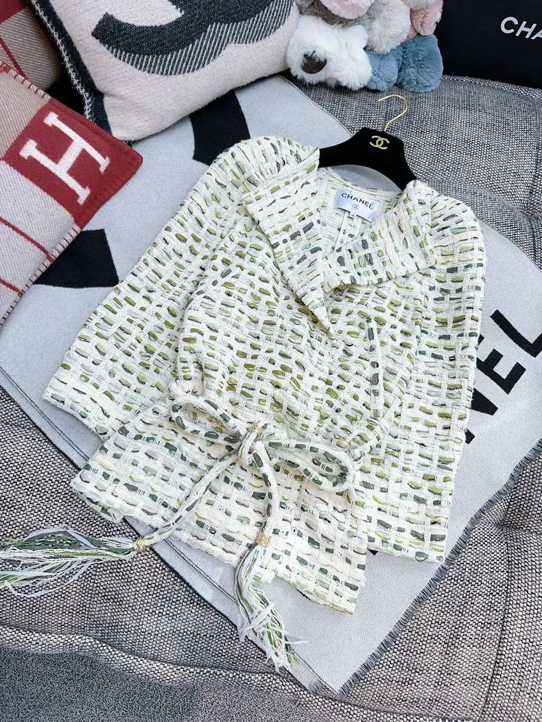 Chanel Chanel 18c Greek series green beige and white braided coat Size XS / US 0-2 / IT 36-38 - 6 Thumbnail