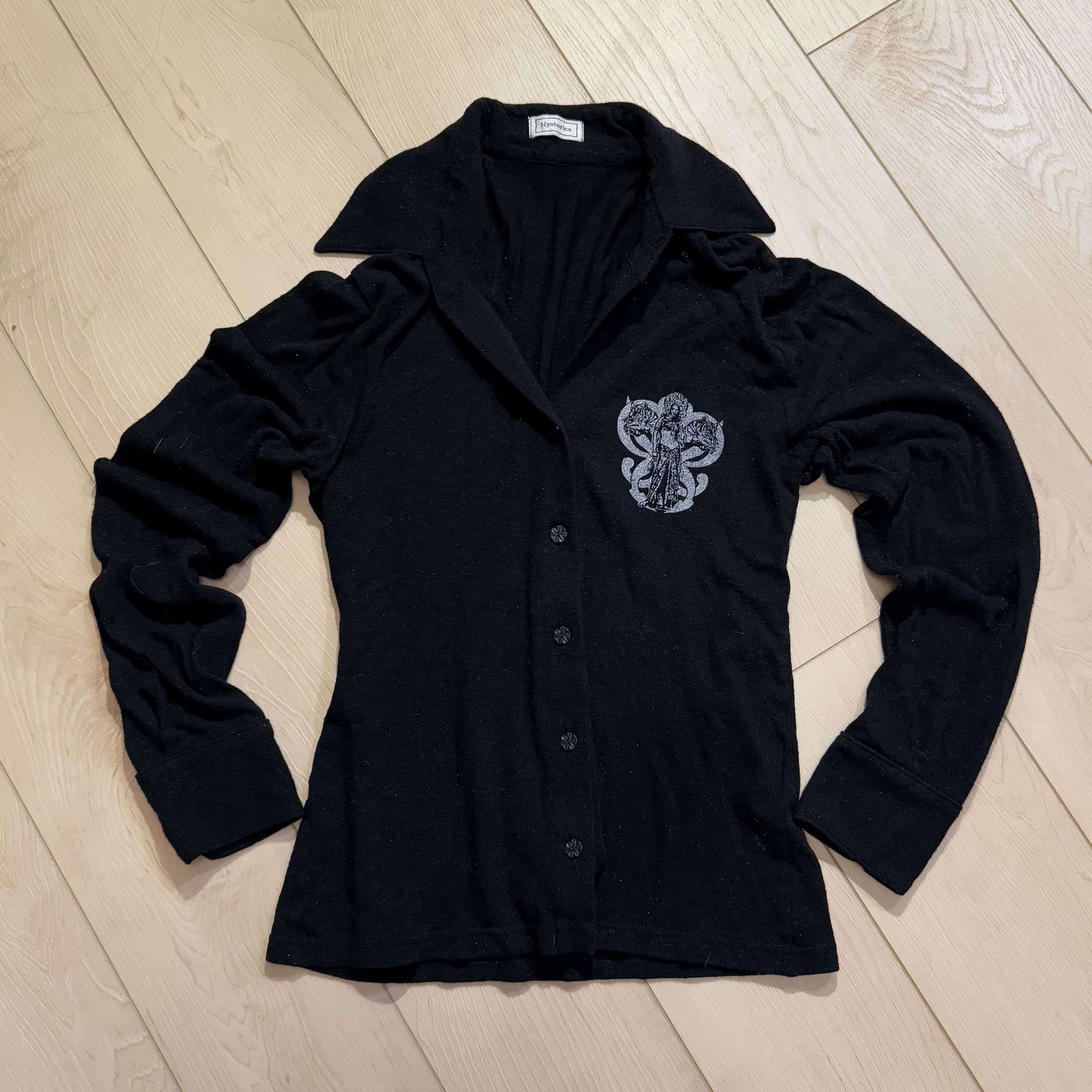 Hysteric Glamour hysterics black collared button up long sleeve blouse top Size M / US 6-8 / IT 42-44 - 9 Thumbnail