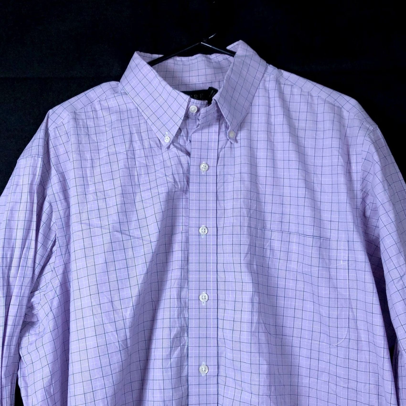 Ralph Lauren Ralph Lauren Mens Shirt Plaid Button-Down Non Iron 17.5 34/35 Purple Blue Button-Up, Regular, Casual, Workwear, Preppy, 100% Cotton Size US XXL / EU 58 / 5 - 2 Thumbnail