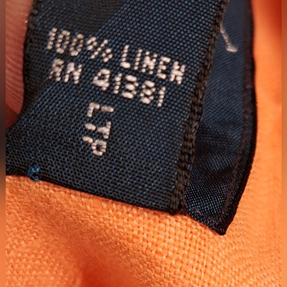 Ralph Lauren Ralph Lauren Men's Classic Fit Orange 100% Linen Button Do Size US XXL / EU 58 / 5 - 8 Thumbnail