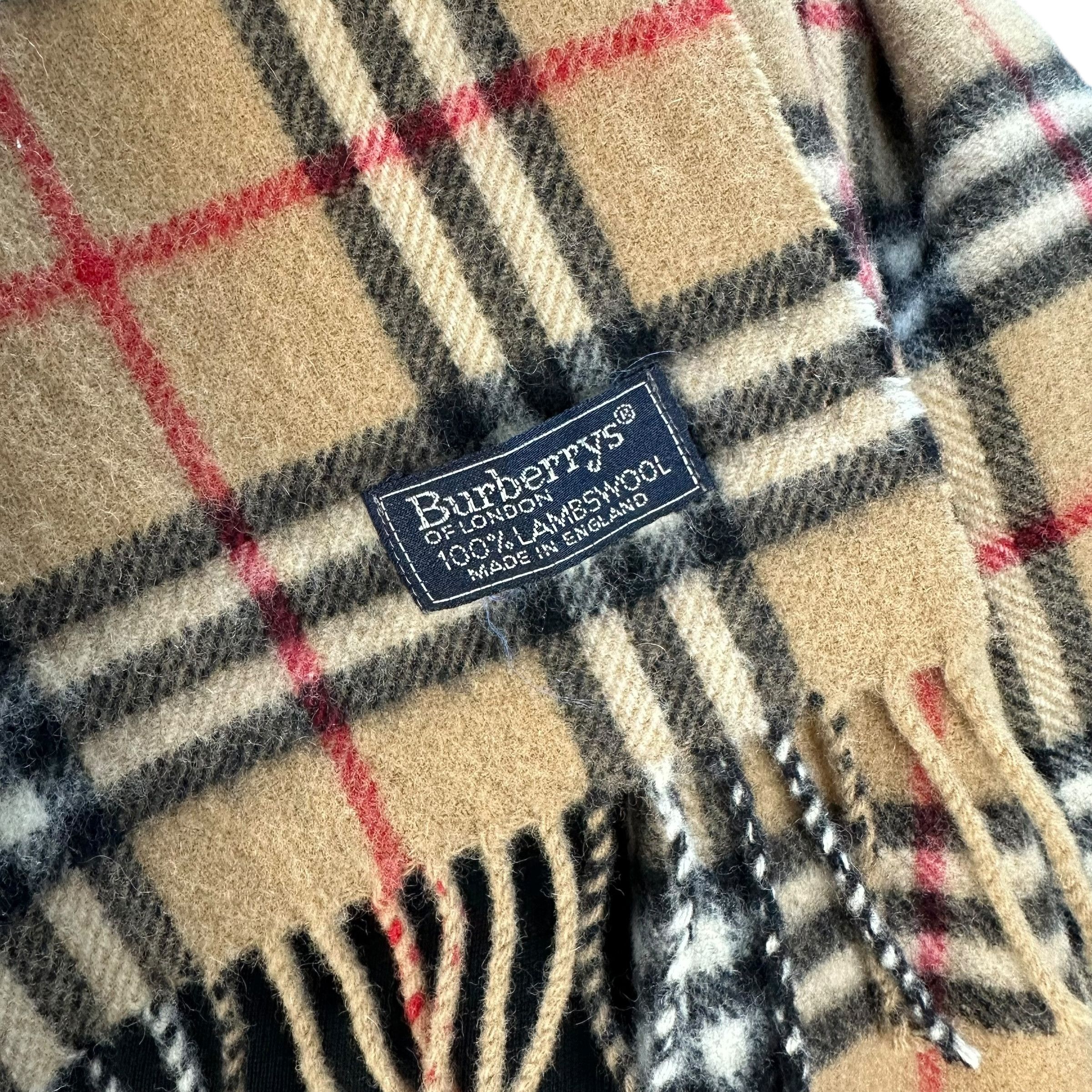 Burberry Vintage 90s BURBERRYS Nova Check Lambswool Muffler #A62-1487 Size ONE SIZE - 5 Thumbnail