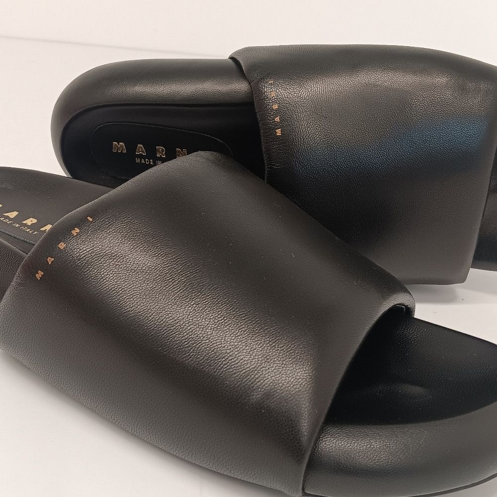 Marni Marni Men's Black Leather Pouf Sandals - EU46/US13 Size US 13 / EU 46 - 4 Thumbnail