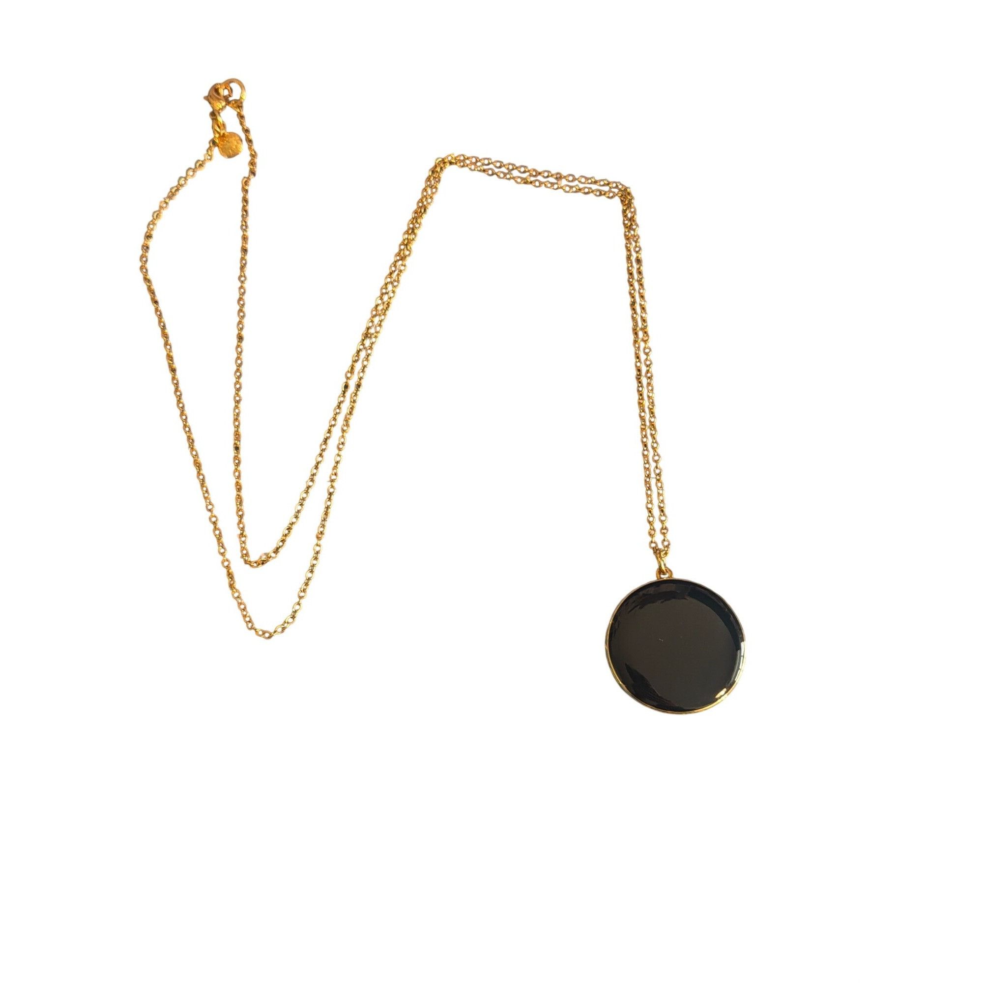 J.Crew J.Crew Double Side Locket Pendant Necklace Gold Tone Blue En Size ONE SIZE - 1 Thumbnail