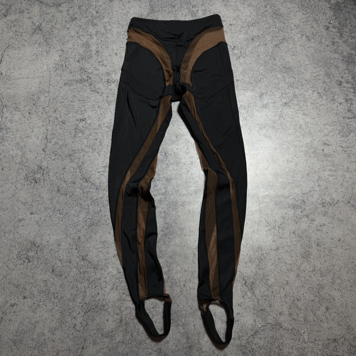 H&M × Mugler Rare Mugler H&M Mesh Panel Stirrup Leggings Size 28" / US 6 / IT 42 - 2 Thumbnail