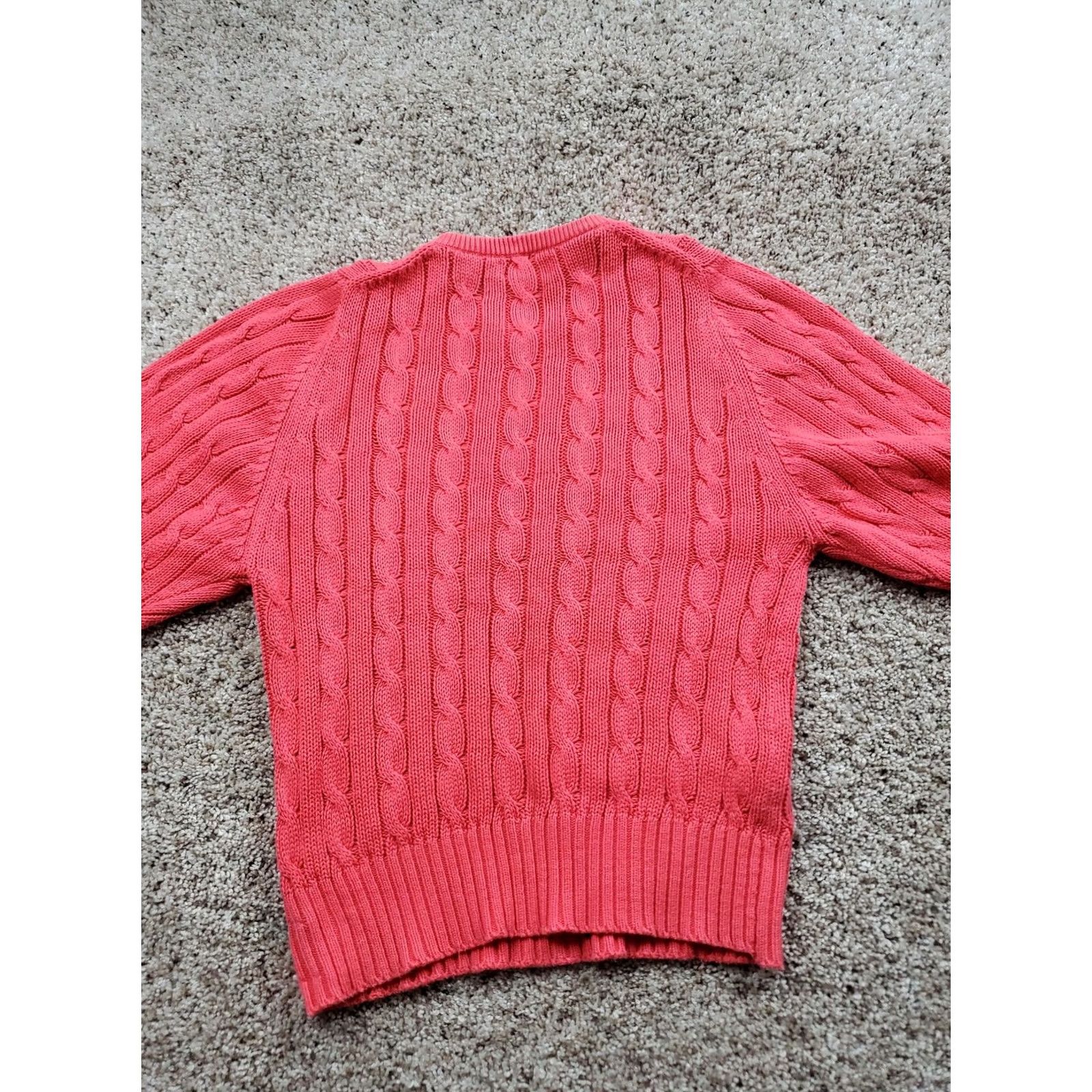 Aquascutum Aquascutum Sweater Womens Small Pink Cable-Knit Crew Neck Scotland Cotton Pullover Knits Size S / US 4 / IT 40 - 7 Thumbnail