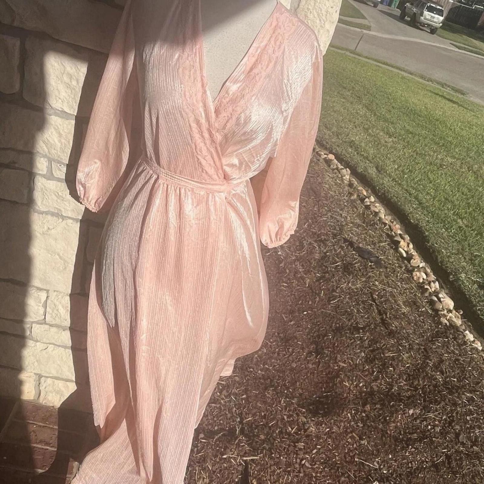 Other Pink vintage 70s dress with lace dress #70sfashion Size ONE SIZE - 2 Thumbnail