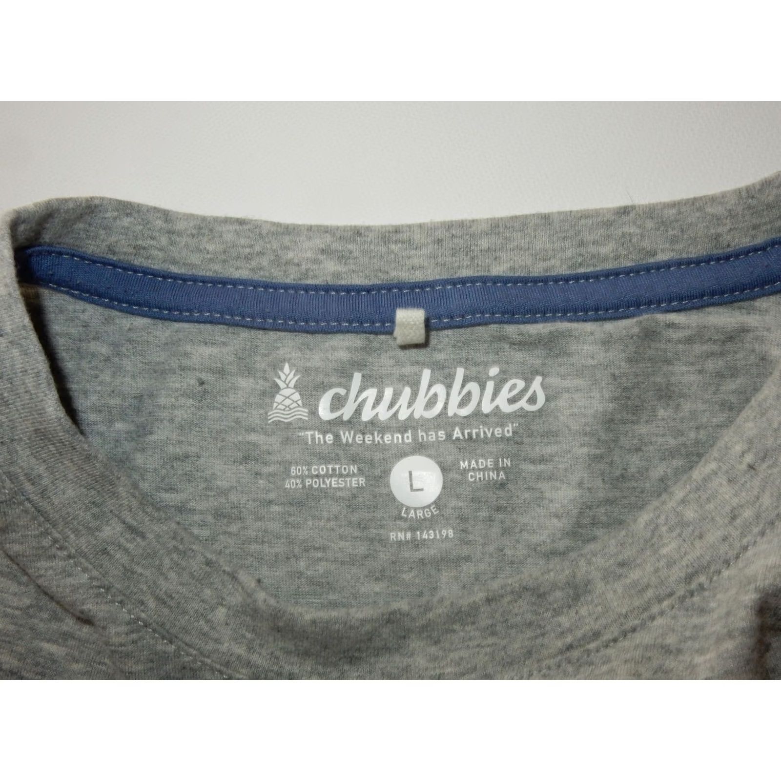 Chubbies Chubbies T-Shirt Men L Gray Short Sleeve Graphic Print Cotton Blend Size US L / EU 52-54 / 3 - 3 Thumbnail