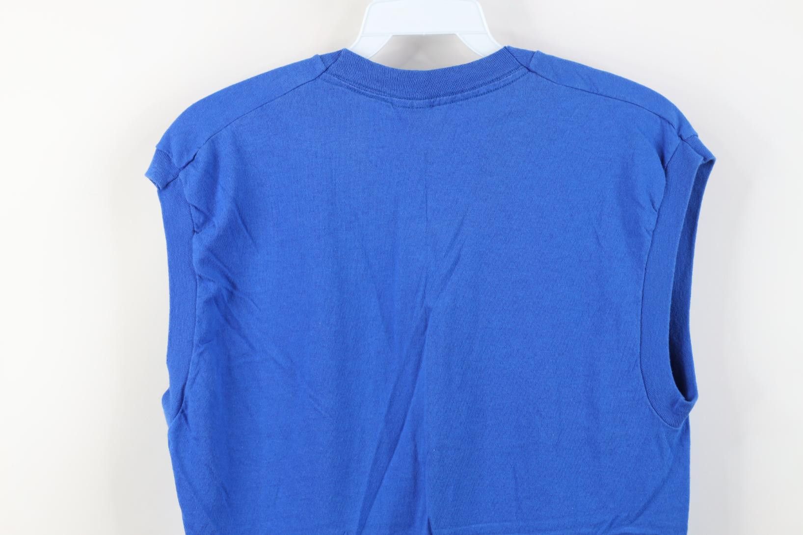 Vintage Vintage 90s Streetwear Blank Cotton Muscle T-Shirt Blue USA Size US M / EU 48-50 / 2 - 11 Thumbnail