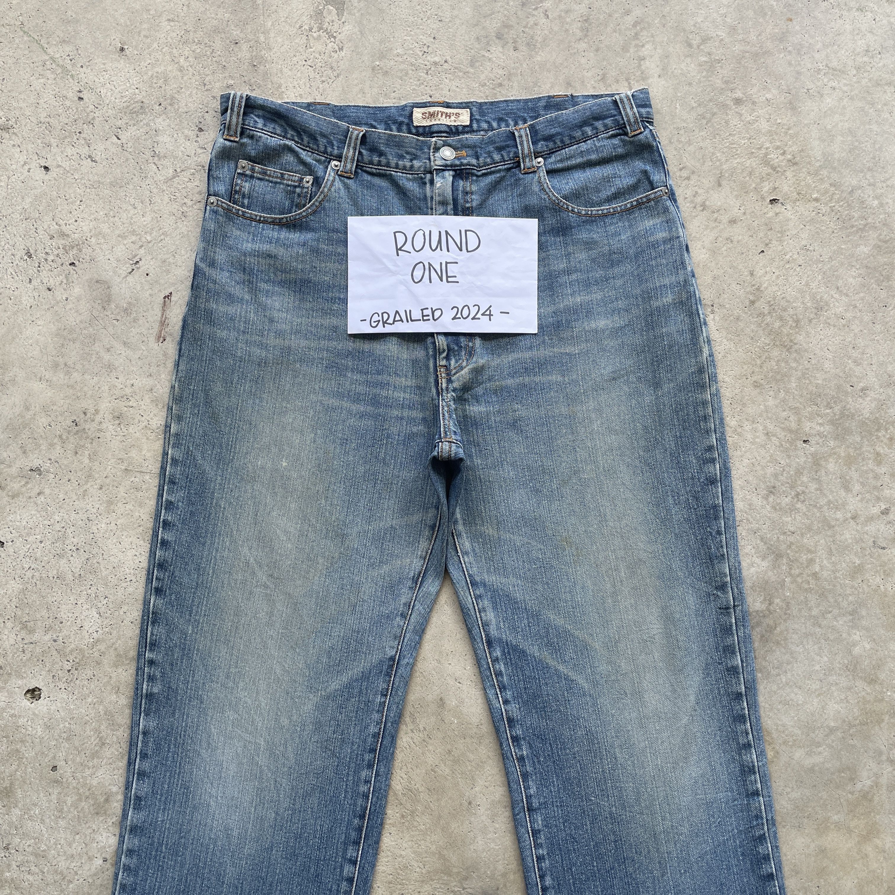 Jean × Vintage VINTAGE SMITH’S AMERICAN FADED DENIM BAGGY JEANS PANTS W35 Size US 35 - 3 Thumbnail
