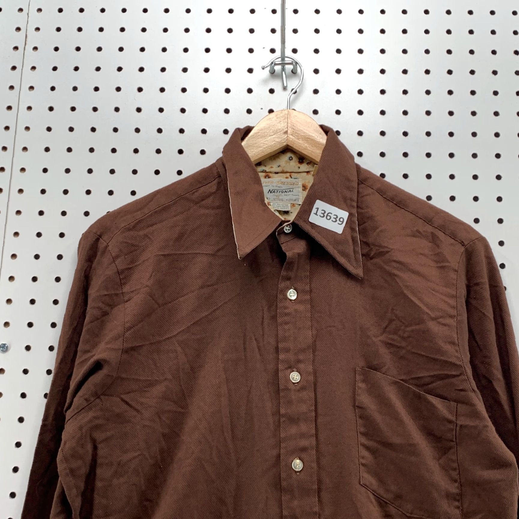 Vintage VINTAGE National Shirt Shop Shirt M Brown Long Sleeve Button-Up Casual Mens Size US M / EU 48-50 / 2 - 2 Thumbnail
