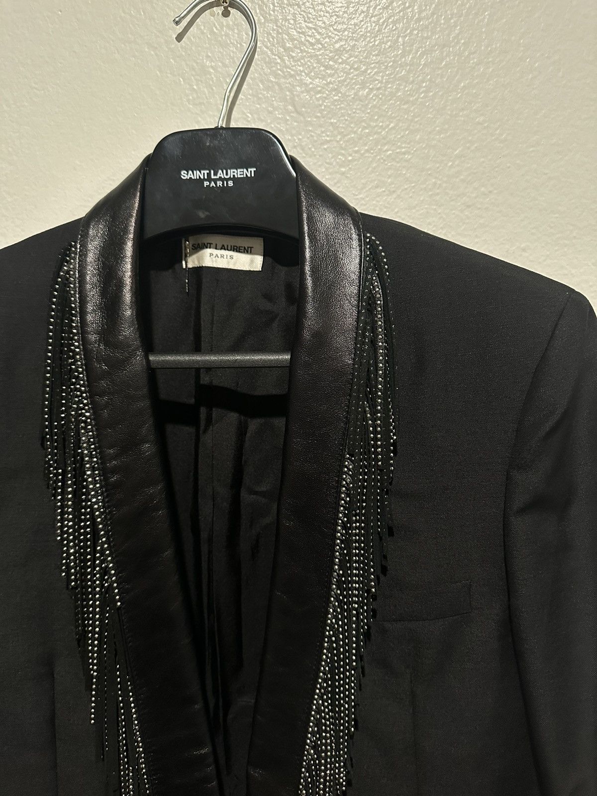Hedi Slimane × Saint Laurent Paris SS16 Surf Sound Studded Fringe Blazer 48 Size 48R - 2 Thumbnail