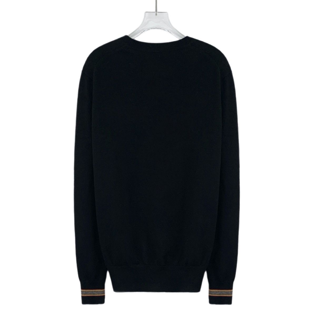 Burberry Burberry Black Striped Wool Long Sleeve Knit Sweater K26WX Size US M / EU 48-50 / 2 - 2 Thumbnail